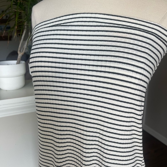 RVCA black white striped open back strapless dress L - Picture 8 of 10